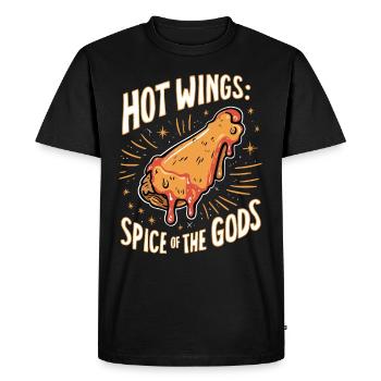 Ailes de poulet chaudes Ailes de poulet épicées Ailes de buffle - T-shirt Premium bio Homme - noir - Devant - Nico (187cm)