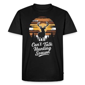 Vivez l’excitation de la chasse au cerf en forêt avec - T-shirt Premium bio Homme - noir - Devant - Nico (187cm)