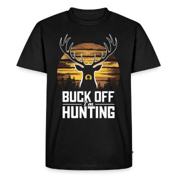 Vivez l’excitation de la chasse au cerf en forêt avec - T-shirt Premium bio Homme - noir - Devant - Nico (187cm)