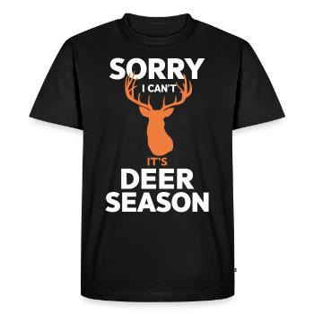 Vivez l’excitation de la chasse au cerf en forêt avec - T-shirt Premium bio Homme - noir - Devant - Nico (187cm)