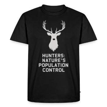 Vivez l’excitation de la chasse au cerf en forêt avec - T-shirt Premium bio Homme - noir - Devant - Nico (187cm)