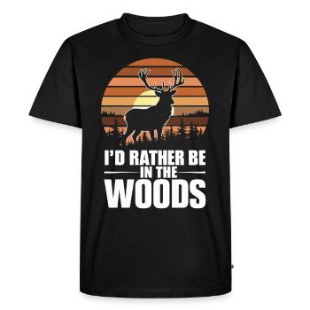 Vivez l’excitation de la chasse au cerf en forêt avec - T-shirt Premium bio Homme - noir - Devant - Nico (187cm)