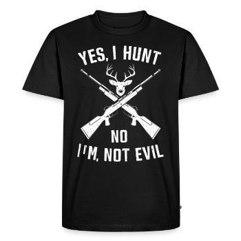 Vivez l’excitation de la chasse au cerf en forêt avec - T-shirt Premium bio Homme - noir - Devant - Nico (187cm)
