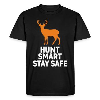 Vivez l’excitation de la chasse au cerf en forêt avec - T-shirt Premium bio Homme - noir - Devant - Nico (187cm)