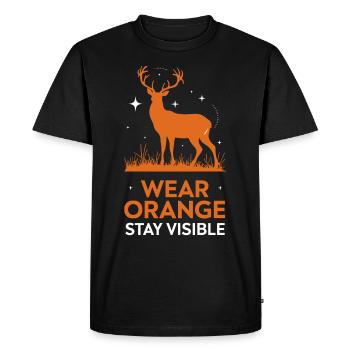 Vivez l’excitation de la chasse au cerf en forêt avec - T-shirt Premium bio Homme - noir - Devant - Nico (187cm)