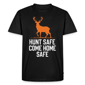 Vivez l’excitation de la chasse au cerf en forêt avec - T-shirt Premium bio Homme - noir - Devant - Nico (187cm)