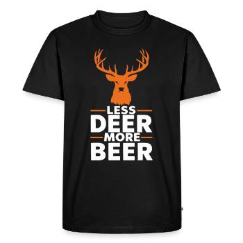 Vivez l’excitation de la chasse au cerf en forêt avec - T-shirt Premium bio Homme - noir - Devant - Nico (187cm)