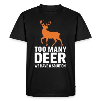 Vivez l’excitation de la chasse au cerf en forêt avec - T-shirt Premium bio Homme - noir - Devant - Nico (187cm)