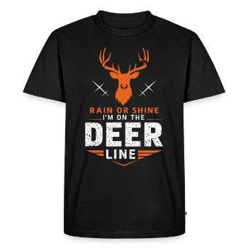 Vivez l’excitation de la chasse au cerf en forêt avec - T-shirt Premium bio Homme - noir - Devant - Nico (187cm)