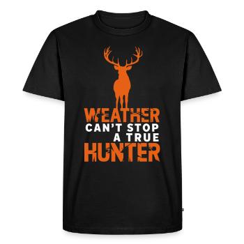 Vivez l’excitation de la chasse au cerf en forêt avec - T-shirt Premium bio Homme - noir - Devant - Nico (187cm)