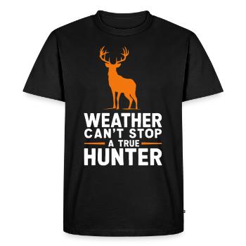 Vivez l’excitation de la chasse au cerf en forêt avec - T-shirt Premium bio Homme - noir - Devant - Nico (187cm)