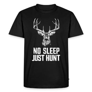 Vivez l’excitation de la chasse au cerf en forêt avec - T-shirt Premium bio Homme - noir - Devant - Nico (187cm)