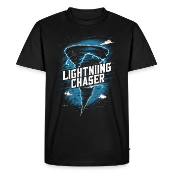 Découvrez le monde fascinant de la chasse aux tornades - T-shirt Premium bio Homme - noir - Devant - Nico (187cm)