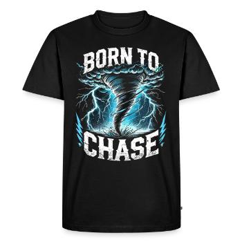 Découvrez le monde fascinant de la chasse aux tornades - T-shirt Premium bio Homme - noir - Devant - Nico (187cm)