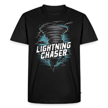 Découvrez le monde fascinant de la chasse aux tornades - T-shirt Premium bio Homme - noir - Devant - Nico (187cm)