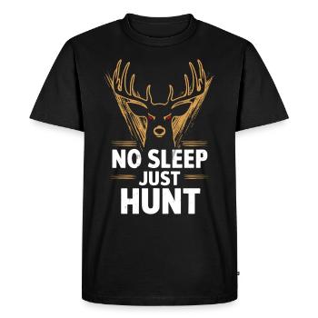 Vivez l’excitation de la chasse au cerf en forêt avec - T-shirt Premium bio Homme - noir - Devant - Nico (187cm)