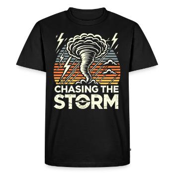 Découvrez le monde fascinant de la chasse aux tornades - T-shirt Premium bio Homme - noir - Devant - Nico (187cm)