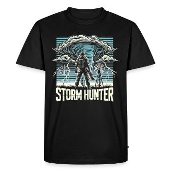 Découvrez le monde fascinant de la chasse aux tornades - T-shirt Premium bio Homme - noir - Devant - Nico (187cm)