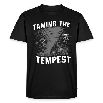 Découvrez le monde fascinant de la chasse aux tornades - T-shirt Premium bio Homme - noir - Devant - Nico (187cm)
