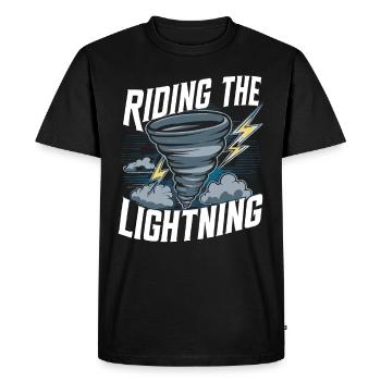 Découvrez le monde fascinant de la chasse aux tornades - T-shirt Premium bio Homme - noir - Devant - Nico (187cm)