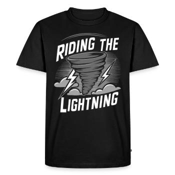 Découvrez le monde fascinant de la chasse aux tornades - T-shirt Premium bio Homme - noir - Devant - Nico (187cm)