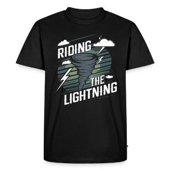 Découvrez le monde fascinant de la chasse aux tornades - T-shirt Premium bio Homme - noir - Devant - Nico (187cm)