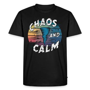 Découvrez le monde fascinant de la chasse aux tornades - T-shirt Premium bio Homme - noir - Devant - Nico (187cm)
