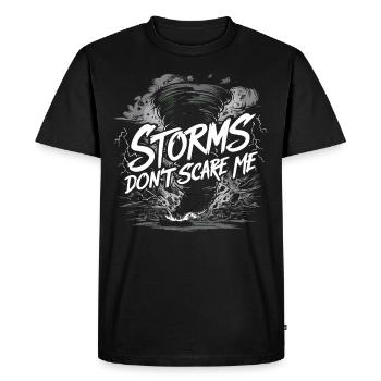 Découvrez le monde fascinant de la chasse aux tornades - T-shirt Premium bio Homme - noir - Devant - Nico (187cm)