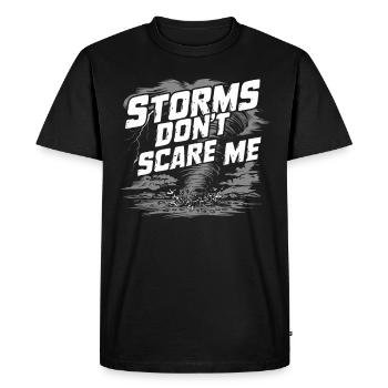 Découvrez le monde fascinant de la chasse aux tornades - T-shirt Premium bio Homme - noir - Devant - Nico (187cm)