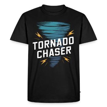 Découvrez le monde fascinant de la chasse aux tornades - T-shirt Premium bio Homme - noir - Devant - Nico (187cm)