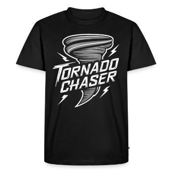 Découvrez le monde fascinant de la chasse aux tornades - T-shirt Premium bio Homme - noir - Devant - Nico (187cm)