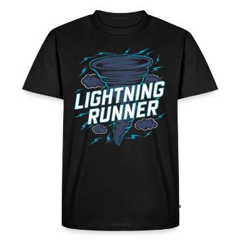 Découvrez le monde fascinant de la chasse aux tornades - T-shirt Premium bio Homme - noir - Devant - Nico (187cm)