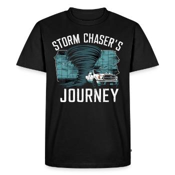Découvrez le monde fascinant de la chasse aux tornades - T-shirt Premium bio Homme - noir - Devant - Nico (187cm)