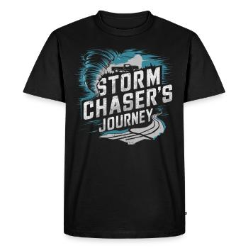 Découvrez le monde fascinant de la chasse aux tornades - T-shirt Premium bio Homme - noir - Devant - Nico (187cm)