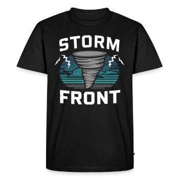 Découvrez le monde fascinant de la chasse aux tornades - T-shirt Premium bio Homme - noir - Devant - Nico (187cm)