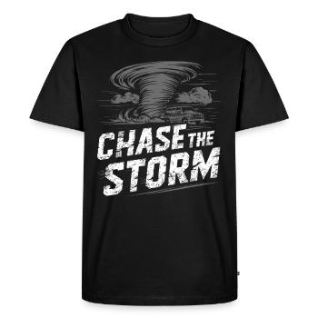 Découvrez le monde fascinant de la chasse aux tornades - T-shirt Premium bio Homme - noir - Devant - Nico (187cm)
