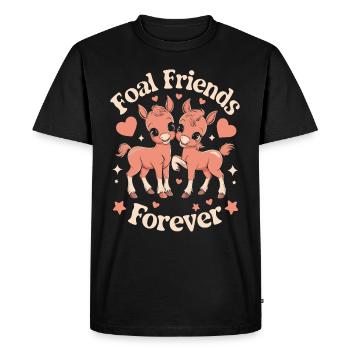 Amoureux des chevaux, soins aux poulains, équitation, passion - T-shirt Premium bio Homme - noir - Devant - Nico (187cm)