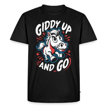 Funny horse motifs for horse lovers and - Men's Premium Organic T-Shirt - black - Front - Nico (187cm)