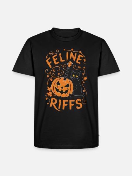 Musical, Pumpkin, Autumn, Vibes, Spooky - Men's Premium Organic T-Shirt - black