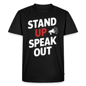 Raising awareness of domestic violence - Men's Premium Organic T-Shirt - black - Front - Nico (187cm)