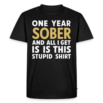 Rétablissement de la dépendance à l’alcool Sobriété AA - T-shirt Premium bio Homme - noir - Devant - Nico (187cm)