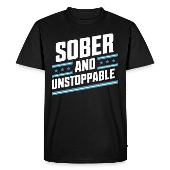 Rétablissement de la dépendance à l’alcool Sobriété AA - T-shirt Premium bio Homme - noir - Devant - Nico (187cm)