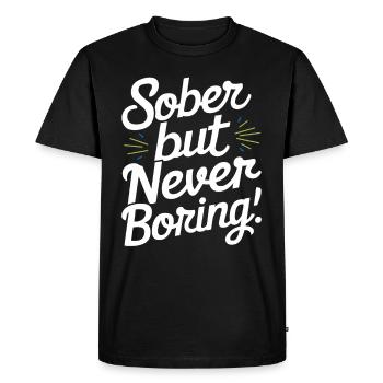 Rétablissement de la dépendance à l’alcool Sobriété AA - T-shirt Premium bio Homme - noir - Devant - Nico (187cm)