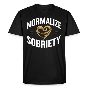 Rétablissement de la dépendance à l’alcool Sobriété AA - T-shirt Premium bio Homme - noir - Devant - Nico (187cm)