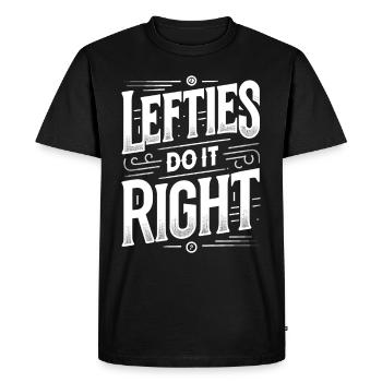 Linkshänder Lefty Left-hander Leftie Buddy - Men's Premium Organic T-Shirt - black - Front - Nico (187cm)