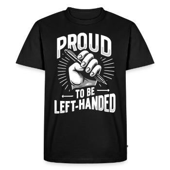 Linkshänder Lefty Left-hander Leftie Buddy - Men's Premium Organic T-Shirt - black - Front - Nico (187cm)