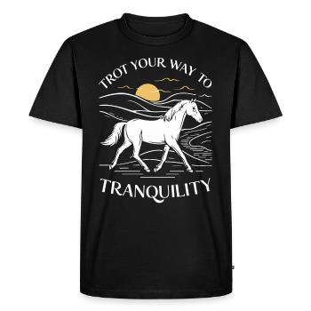 Healing through equine therapy and therapeutic - Men's Premium Organic T-Shirt - black - Front - Nico (187cm)