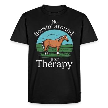 Healing through equine therapy and therapeutic - Men's Premium Organic T-Shirt - black - Front - Nico (187cm)