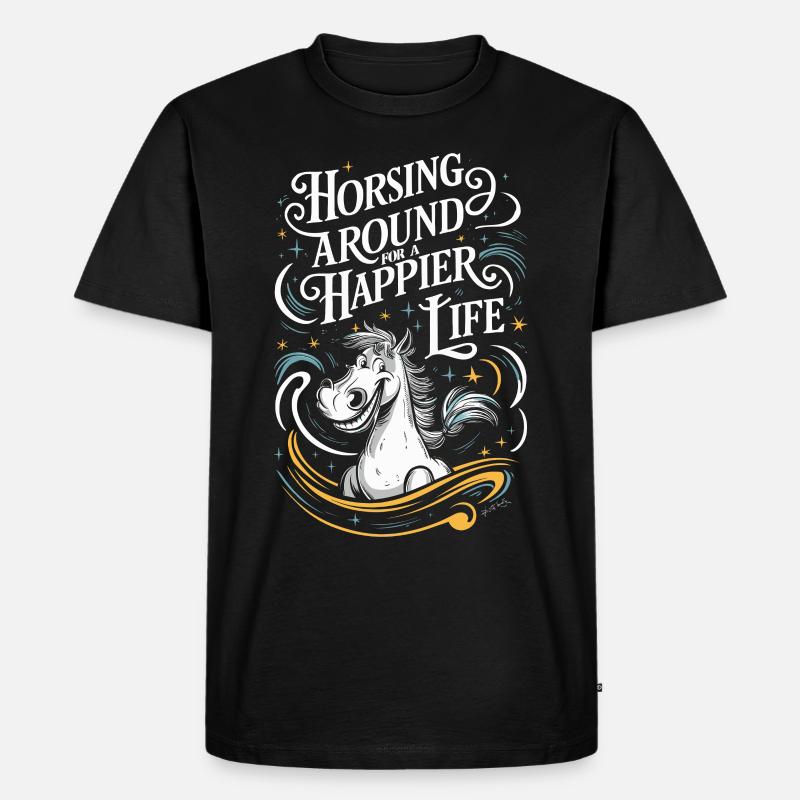Heilung Durch Pferdetherapie Und Therapeutisches - Männer Premium Bio T-Shirt - Schwarz