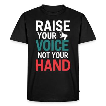 Raising awareness of domestic violence - Men's Premium Organic T-Shirt - black - Front - Nico (187cm)